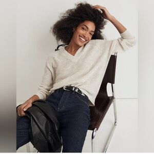 Madewell Antique Cream Rib Alpaca Blend Pullover Sweater NO071 Size Xs